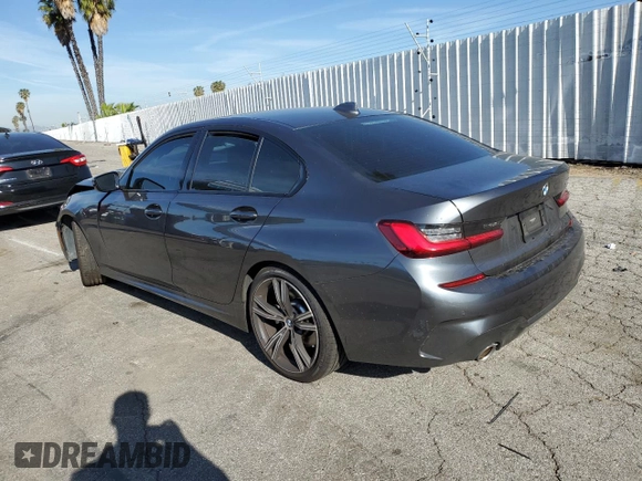 2021 BMW 3 Series 330i with VIN 3MW5R1J08M8B88355, listed as a Copart auction lot 50376775 with 0 mi miles and Salvage Title. Bid and sale history available at carsss.com. Image 2.