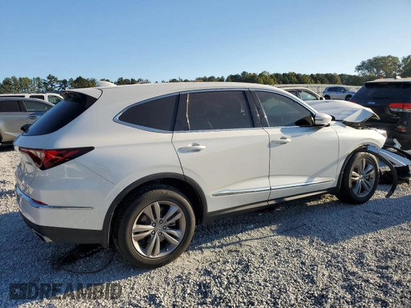 2022 Acura MDX with VIN 5J8YE1H35NL003508, listed as a Copart auction lot 76452114 with 0 mi miles and Salvage Title. Bid and sale history available at carsss.com. Image 3.