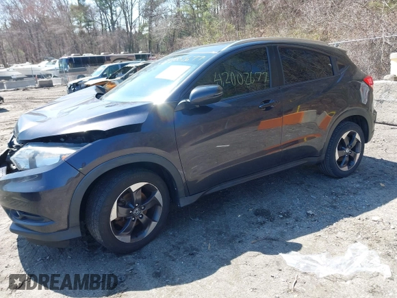 2018 Honda HR-V EX-L Navi with VIN 3CZRU6H74JM727764, listed as a IAAI auction lot 42002677 with 183,880 mi miles. Bid and sale history available at carsss.com. Image 2.