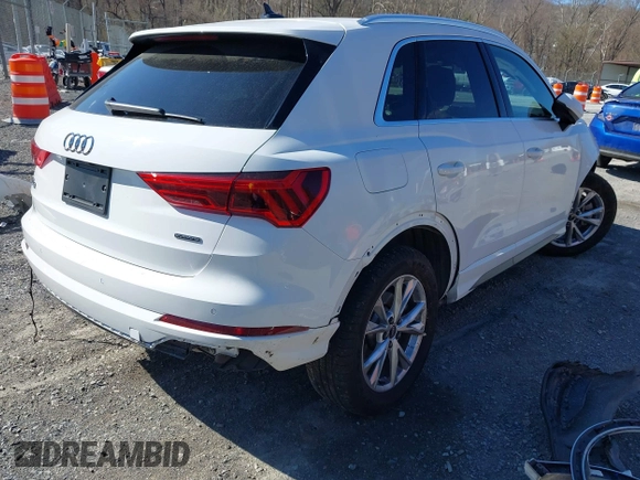 2023 Audi Q3 S line Premium with VIN WA1DECF35P1064930, listed as a IAAI auction lot 41872539 with 20,059 mi miles. Bid and sale history available at carsss.com. Image 4.