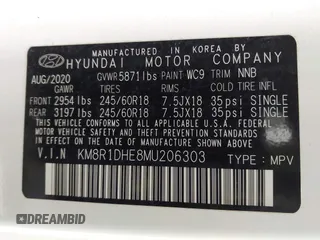 2021 Hyundai Palisade SE z VIN KM8R1DHE8MU206303, wystawiony jako IAAI lot #41462624 z przebiegiem 60 043 mil mil oraz . Historia ofert i sprzedaży dostępna na DreamBid. Obrazek 9.