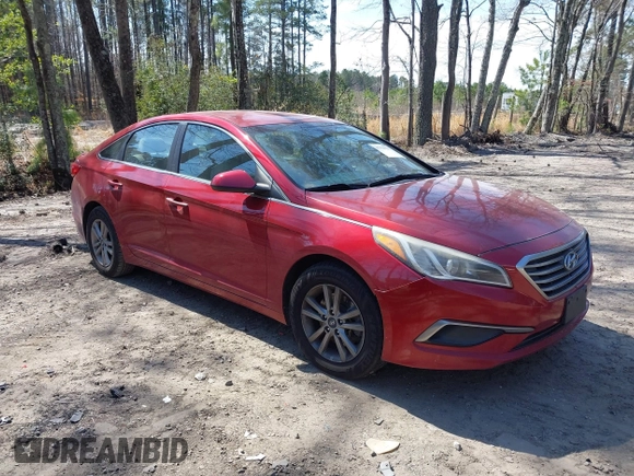 2016 Hyundai Sonata 2.4L with VIN 5NPE24AF6GH411832, listed as a IAAI auction lot 41918113 with 195,783 mi miles and . Bid and sale history available at DreamBid. Image 1.