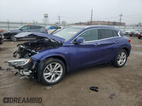 2019 Infiniti QX30 Luxe with VIN SJKCH5CP6KA010845, listed as a Copart auction lot 86370424 with 43,741 mi miles and Salvage title. Bid and sale history available at DreamBid. Image 1.