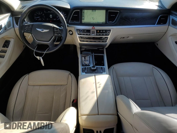 2018 Genesis G80 3.8L with VIN KMHGN4JE7JU249418, listed as a Copart auction lot 76242584 with 86,971 mi miles and Salvage Title. Bid and sale history available at carsss.com. Image 8.