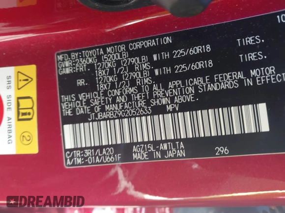 2016 Lexus NX 200t with VIN JTJBARBZ9G2052633, listed as a IAAI auction lot 41449501 with 57,686 mi miles and . Bid and sale history available at DreamBid. Image 9.