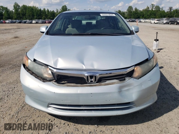 2012 Honda Civic LX with VIN 19XFB2F55CE330845, listed as a Copart auction lot 53331834 with 70,857 mi miles and Salvage Title. Bid and sale history available at DreamBid. Image 5.