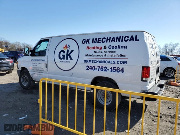 2014 Ford Econoline Cargo Commercial with VIN 1FTNE2EW9EDA72220, listed as a Copart auction lot 50025115 with 270,630 mi miles and Salvage Title. Bid and sale history available at DreamBid. Image 2.