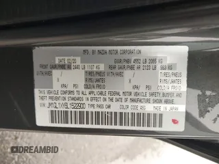 2020 Mazda 6 Signature with VIN JM1GL1XY6L1522900, listed as a IAAI auction lot 41724818 with 62,846 mi miles and . Bid and sale history available at DreamBid. Image 9.