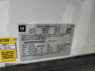 2017 GMC Acadia Limited z VIN 1GKKVSKD9HJ152259, wystawiony jako Copart lot #84899404 z przebiegiem Nie podano mil oraz Szkoda całkowita • Salvage title. Historia ofert i sprzedaży dostępna na DreamBid. Obrazek 13.