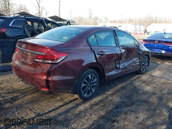 2014 Honda Civic Sedan EX with VIN 19XFB2F80EE249233, listed as a IAAI auction lot 41654087 with 119,126 mi miles. Bid and sale history available at carsss.com. Image 4.