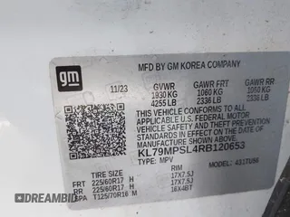 2024 Chevrolet TrailBlazer LT with VIN KL79MPSL4RB120653, listed as a IAAI auction lot 42214651 with Not Provided miles and . Bid and sale history available at DreamBid. Image 9.