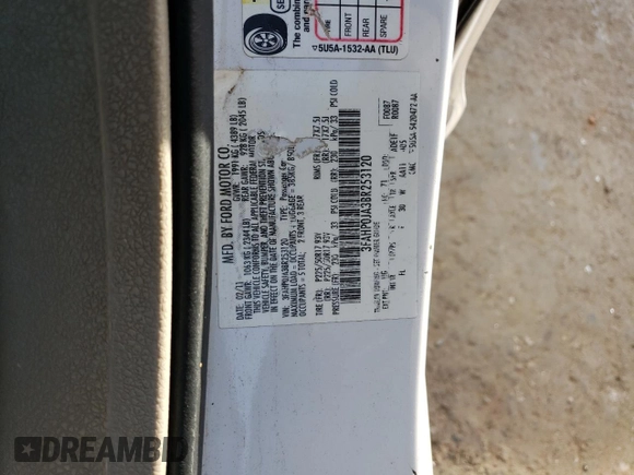 2011 Ford Fusion SEL with VIN 3FAHP0JA3BR253120, listed as a Copart auction lot 85501814 with 162,838 mi miles and Salvage Title. Bid and sale history available at carsss.com. Image 12.