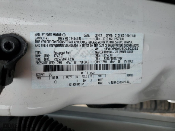 2013 Ford C-Max Hybrid SE with VIN 1FADP5AU5DL503352, listed as a Copart auction lot 52184265 with 149,523 mi miles and Salvage Title. Bid and sale history available at carsss.com. Image 13.