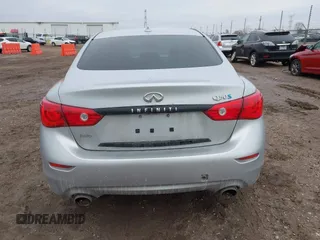 2014 Infiniti Q50 Hybrid Sport with VIN JN1AV7AR3EM703431, listed as a IAAI auction lot 41710414 with 213,611 mi miles. Bid and sale history available at carsss.com. Image 16.