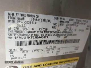 2018 Ford Expedition Limited with VIN 1FMJU1KT6JEA06679, listed as a IAAI auction lot 41675664 with 154,902 mi miles. Bid and sale history available at carsss.com. Image 9.