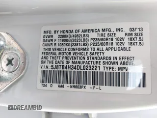 2013 Acura RDX with VIN 5J8TB4H34DL023221, listed as a IAAI auction lot 41870019 with 183,344 mi miles. Bid and sale history available at carsss.com. Image 9.