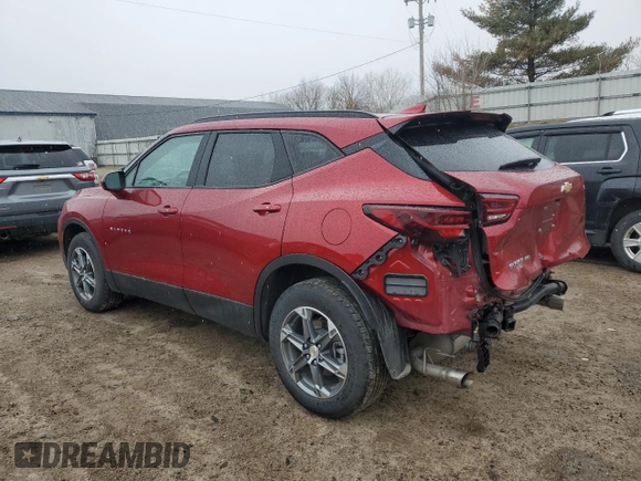 2024 Chevrolet Blazer LT z VIN 3GNKBHR43RS165920, wystawiony jako Copart lot #51974995 z przebiegiem 11 871 mil mil oraz Szkoda całkowita • Salvage title. Historia ofert i sprzedaży dostępna na DreamBid. Obrazek 2.