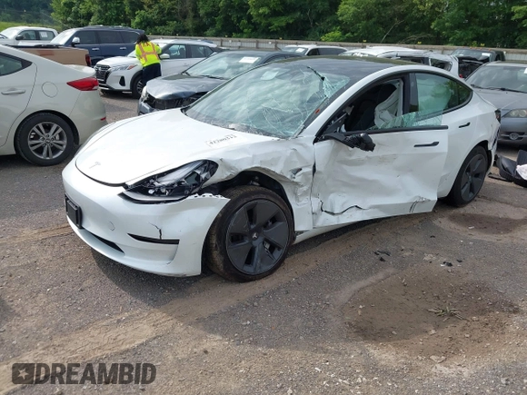 2023 Tesla Model 3 with VIN 5YJ3E1EA4PF644621, listed as a IAAI auction lot 42280312 with 41,262 mi miles and . Bid and sale history available at DreamBid. Image 2.