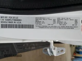 2022 Ram 1500 Laramie with VIN 1C6SRFJT7NN365951, listed as a Copart auction lot 52348575 with Not provided miles and Non repairable. Bid and sale history available at DreamBid. Image 13.