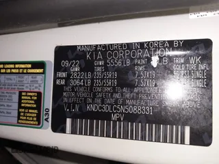 2022 Kia EV6 Wind z VIN KNDC3DLC5N5088331, wystawiony jako IAAI lot #41683097 z przebiegiem 37 380 mil mil oraz . Historia ofert i sprzedaży dostępna na DreamBid. Obrazek 9.