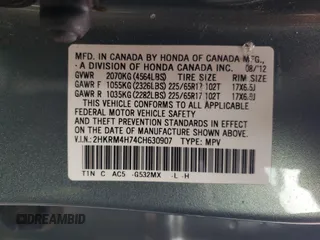 2012 Honda CR-V EX-L with VIN 2HKRM4H74CH630907, listed as a Copart auction lot 49609245 with 97,964 mi miles and Salvage Title. Bid and sale history available at carsss.com. Image 15.