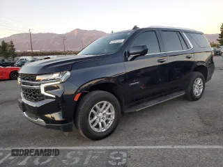 2023 Chevrolet Tahoe LS with VIN 1GNSCMKD4PR505432, listed as a Copart auction lot 81931984 with 9,340 mi miles and Salvage title. Bid and sale history available at DreamBid. Image 1.