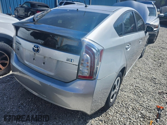 2013 Toyota Prius One with VIN JTDKN3DU4D0343327, listed as a IAAI auction lot 41736961 with 1 mi miles. Bid and sale history available at carsss.com. Image 4.