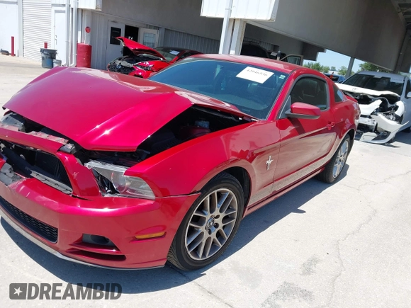 2013 Ford Mustang V6 with VIN 1ZVBP8AM0D5200449, listed as a IAAI auction lot 42046536 with Not Provided miles. Bid and sale history available at carsss.com. Image 2.