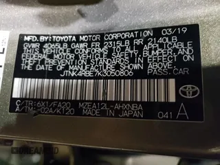 2019 Toyota Corolla Hatchback SE with VIN JTNK4RBE7K3050806, listed as a Copart auction lot 72276794 with 61,904 mi miles and Salvage Title. Bid and sale history available at carsss.com. Image 13.