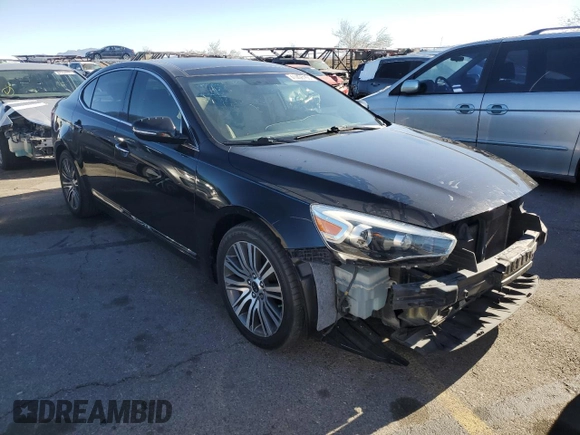 2014 Kia Cadenza Premium with VIN KNALN4D7XE5138813, listed as a Copart auction lot 41406165 with 107,176 mi miles and Salvage Title. Bid and sale history available at carsss.com. Image 4.