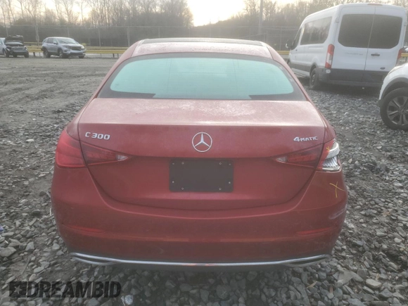 2022 Mercedes-Benz C 300 with VIN W1KAF4HB7NR064450, listed as a Copart auction lot 43190125 with 21,564 mi miles and Salvage Title. Bid and sale history available at DreamBid. Image 6.