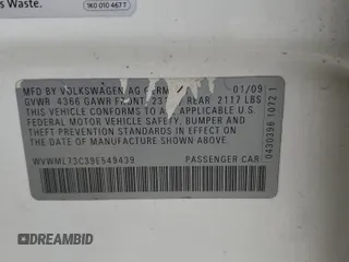 2009 Volkswagen CC Sport with VIN WVWML73C39E549439, listed as a Copart auction lot 70578094 with 123,890 mi miles and Salvage Title. Bid and sale history available at carsss.com. Image 14.