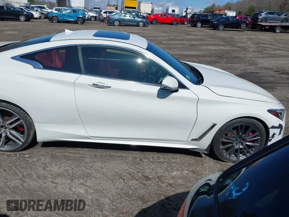 2017 Infiniti Q60 Red Sport 400 with VIN JN1FV7ELXHM701112, listed as a IAAI auction lot 41862580 with 89,385 mi miles and . Bid and sale history available at carsss.com. Image 13.
