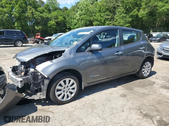 2017 Nissan LEAF SV with VIN 1N4BZ0CPXHC308851, listed as a Copart auction lot 57626535 with 51,912 mi miles and Salvage title. Bid and sale history available at DreamBid. Image 1.
