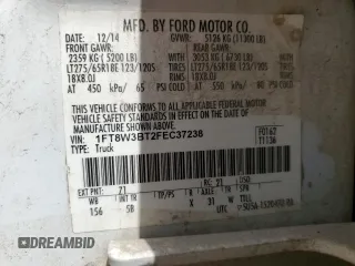 2015 Ford F-350 Platinum с VIN 1FT8W3BT2FEC37238, выставлен на аукционе Copart как лот 56101405 с пробегом Не указан миль и Чистый • Clean title. История ставок и продаж доступна на DreamBid. Изображение 12.