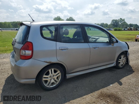 2007 Honda Fit Sport with VIN JHMGD38687S067648, listed as a Copart auction lot 64657345 with 123,055 mi miles and Salvage title. Bid and sale history available at DreamBid. Image 3.