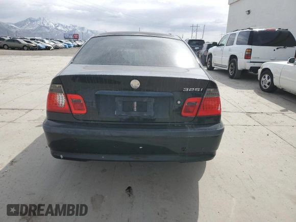 2002 BMW 3 Series 325i with VIN WBAEV33482KL58443, listed as a Copart auction lot 47483025 with 0 mi miles and Salvage Title. Bid and sale history available at carsss.com. Image 6.