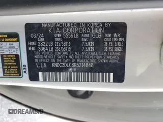2024 Kia EV6 Wind with VIN KNDC3DLC8R5214848, listed as a Copart auction lot 50757915 with 2,997 mi miles and Salvage Title. Bid and sale history available at carsss.com. Image 13.