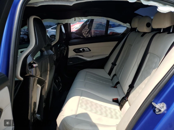 2023 BMW M3 Competition xDrive with VIN WBS43AY08PFP33058, listed as a Copart auction lot 60324825 with 19,651 mi miles and Salvage title. Bid and sale history available at DreamBid. Image 10.