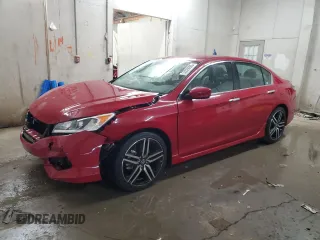 2017 Honda Accord Sedan Sport with VIN 1HGCR2F56HA191402, listed as a Copart auction lot 53329205 with 39,363 mi miles and Salvage Title. Bid and sale history available at carsss.com. Image 1.