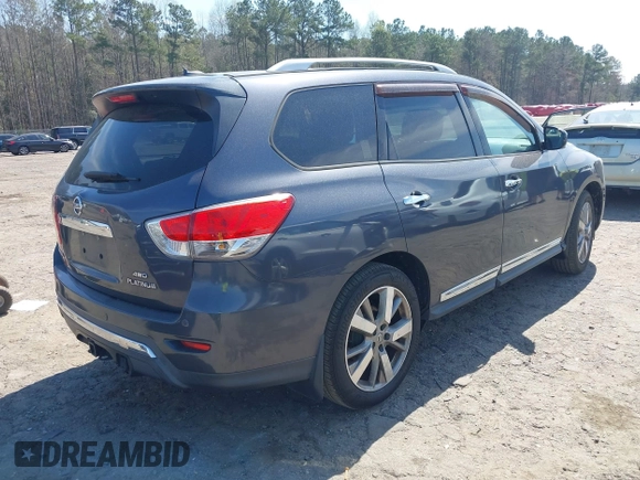 2014 Nissan Pathfinder S with VIN 5N1AR2MM3EC603111, listed as a IAAI auction lot 41815459 with 169,276 mi miles and . Bid and sale history available at DreamBid. Image 4.