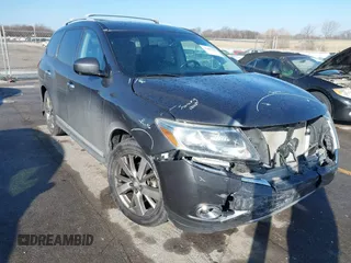 2014 Nissan Pathfinder S z VIN 5N1AR2MM9EC712348, wystawiony jako IAAI lot #41481187 z przebiegiem 150 360 mil mil oraz . Historia ofert i sprzedaży dostępna na DreamBid. Obrazek 1.