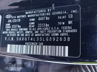 2020 Kia Optima LX z VIN 5XXGT4L33LG392638, wystawiony jako IAAI lot #41748572 z przebiegiem 103 419 mil mil oraz . Historia ofert i sprzedaży dostępna na DreamBid. Obrazek 9.