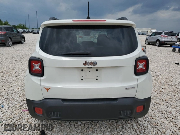 2017 Jeep Renegade Latitude with VIN ZACCJABB9HPG52068, listed as a Copart auction lot 55065385 with 57,773 mi miles and Salvage title. Bid and sale history available at DreamBid. Image 6.