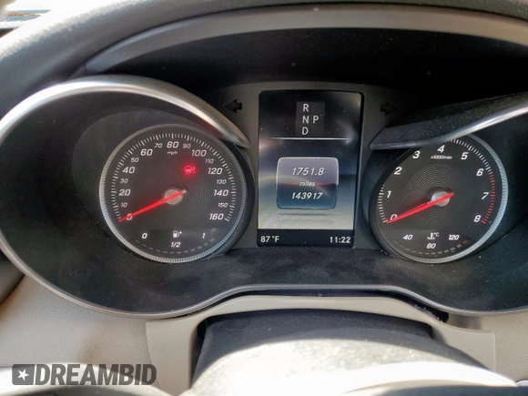 2017 Mercedes-Benz C 300 with VIN 55SWF4KB3HU206584, listed as a Copart auction lot 50597005 with 143,917 mi miles and Salvage Title. Bid and sale history available at carsss.com. Image 9.