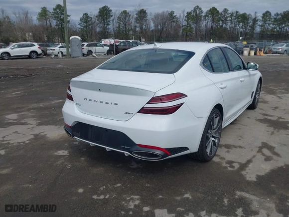 2025 Genesis G70 2.5T with VIN KMTG34SC5SU153586, listed as a IAAI auction lot 41812509 with 7,542 mi miles. Bid and sale history available at carsss.com. Image 4.