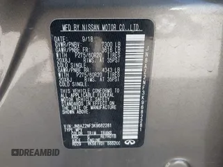 2019 Infiniti QX80 Luxe z VIN JN8AZ2NF3K9682281, wystawiony jako IAAI lot #41802102 z przebiegiem 103 789 mil mil oraz . Historia ofert i sprzedaży dostępna na DreamBid. Obrazek 9.