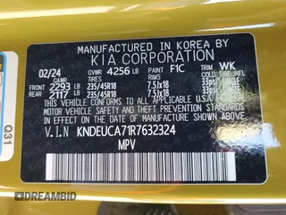 2024 Kia Seltos X-Line z VIN KNDEUCA71R7632324, wystawiony jako Copart lot #49727375 z przebiegiem 2449 mil mil oraz Szkody całkowita. Historia ofert i sprzedaży dostępna na DreamBid. Obrazek 13.