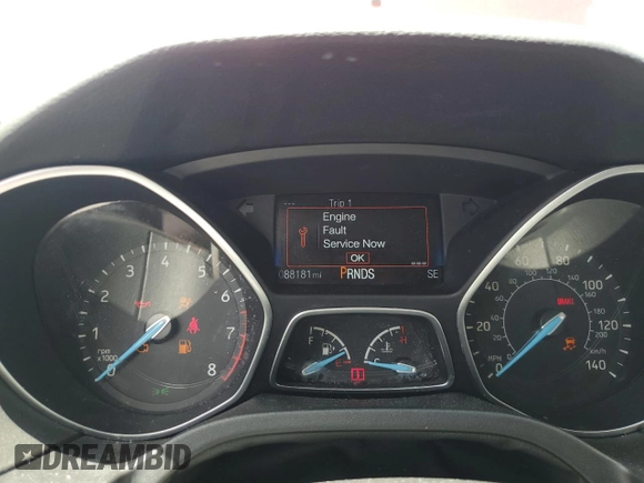2016 Ford Focus Titanium with VIN 1FADP3J29GL274147, listed as a Copart auction lot 61377575 with 88,181 mi miles and Salvage title. Bid and sale history available at DreamBid. Image 9.