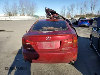 2007 Lexus IS 250 with VIN JTHCK262772018326, listed as a Copart auction lot 44821825 with 0 mi miles and Salvage Title. Bid and sale history available at carsss.com. Image 6.